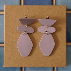 Large Abstract Statement Earrings, Polymer Clay